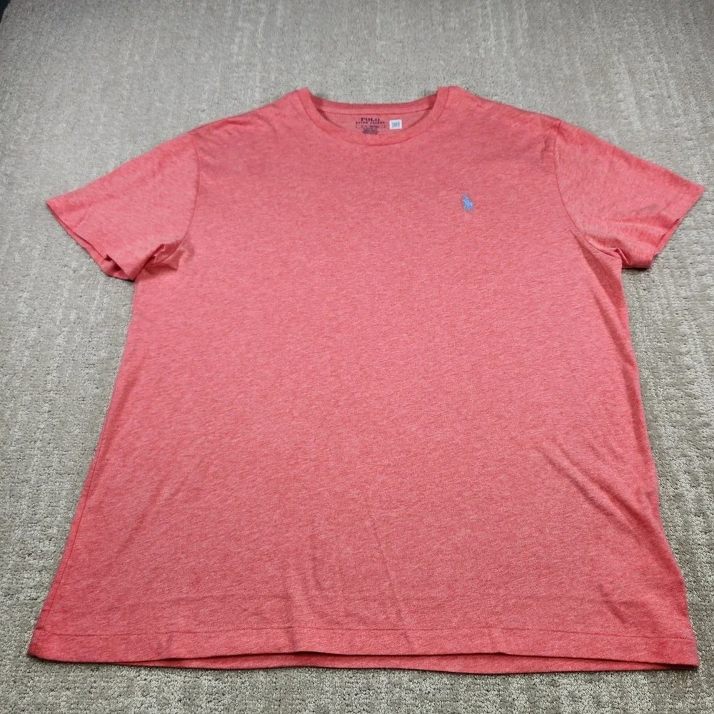 Polo Ralph Lauren Shirt Men Large Classic Fit‎ Jersey Soft Cotton Tee Peach NEW